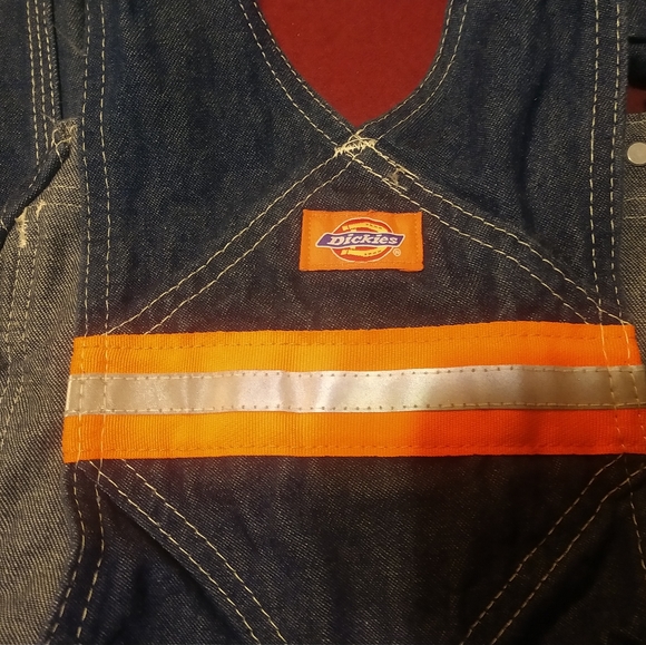 Dickies Denim Bib Overalls 3M Reflective • 32x32 • - Picture 4 of 7